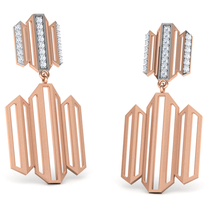 Eros Zigzag Diamond Drop Earrings