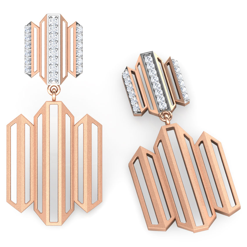 Eros Zigzag Diamond Drop Earrings