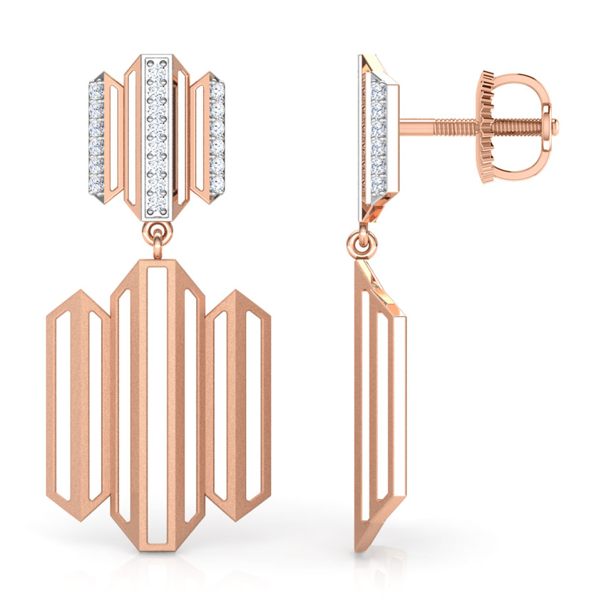 Eros Zigzag Diamond Drop Earrings