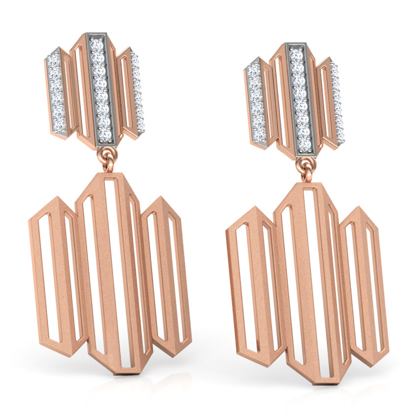 Eros Zigzag Diamond Drop Earrings