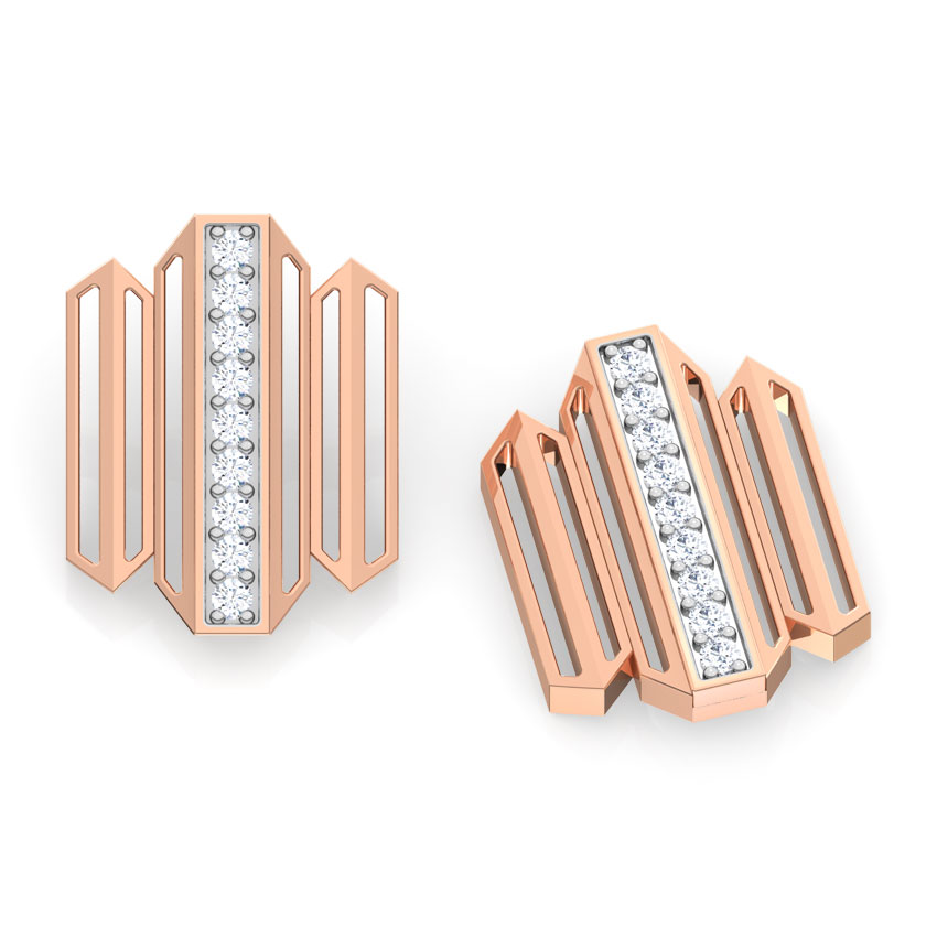 Eros Zigzag Diamond Stud Earrings