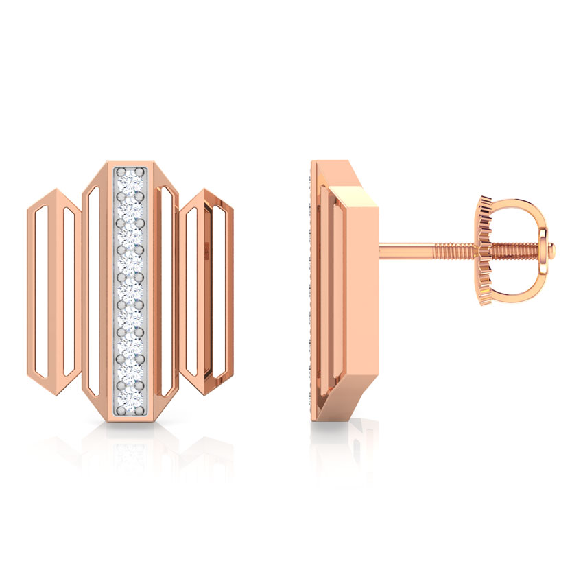 Eros Zigzag Diamond Stud Earrings