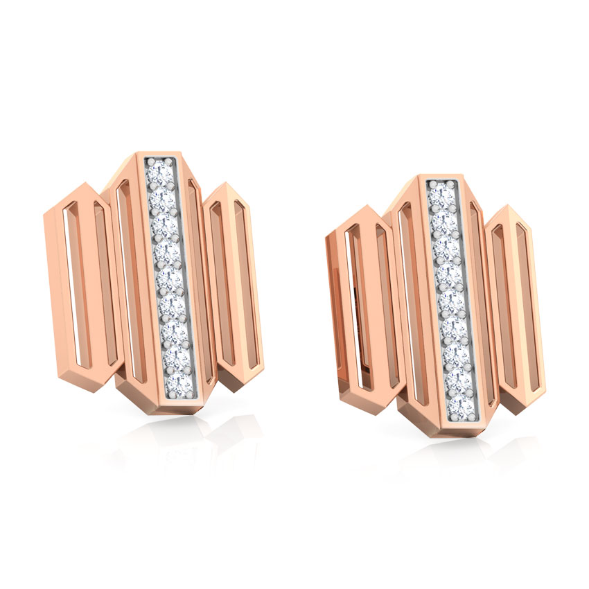 Eros Zigzag Diamond Stud Earrings