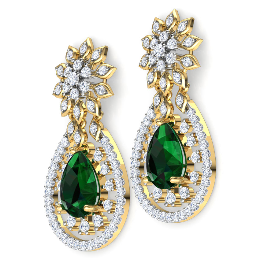 Pear Cluster Gemstone Drop Earrings