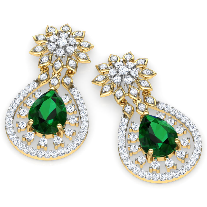 Pear Cluster Gemstone Drop Earrings