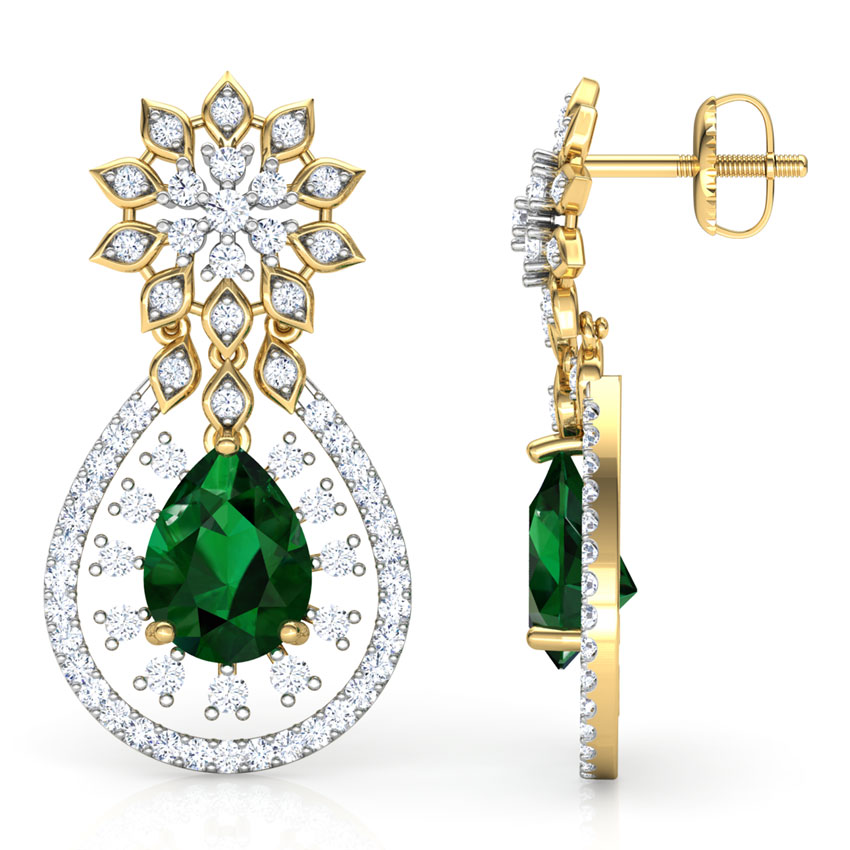 Pear Cluster Gemstone Drop Earrings