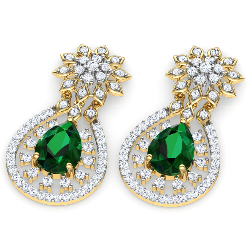Pear Cluster Gemstone Drop Earrings