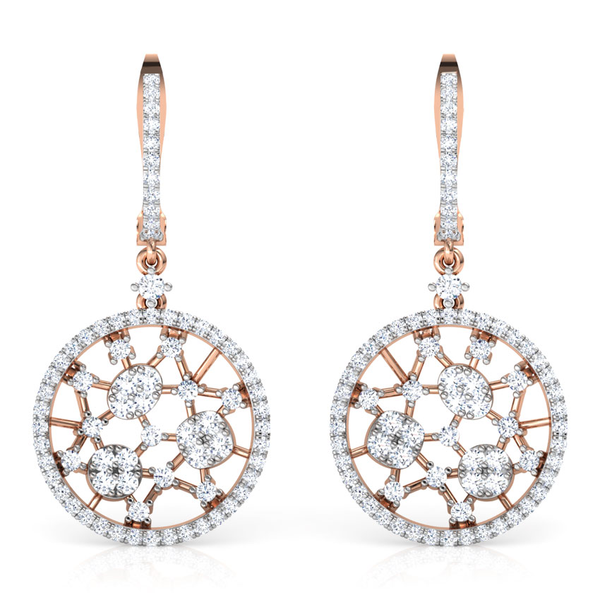 Round Lattice Drop Earrings
