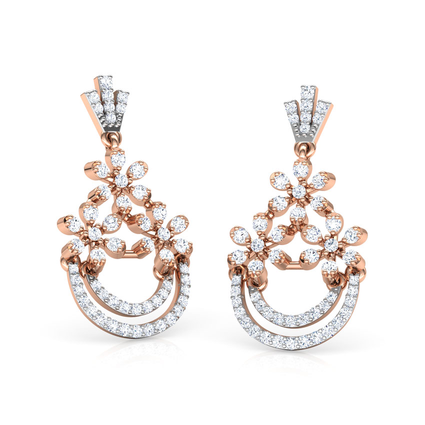 Floret Ornate Diamond Drop Earrings Floret Ornate Diamond Drop Earrings
