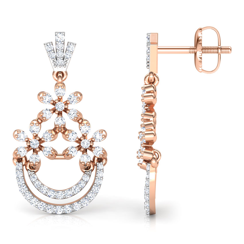 Floret Ornate Diamond Drop Earrings Floret Ornate Diamond Drop Earrings