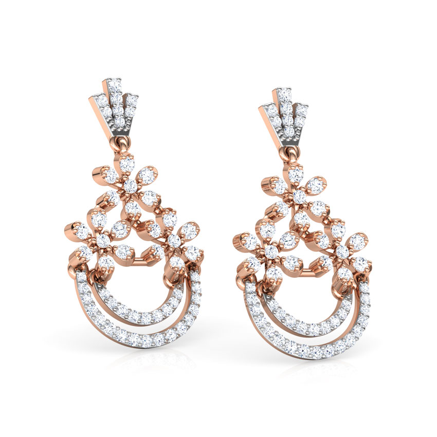 Floret Ornate Diamond Drop Earrings Floret Ornate Diamond Drop Earrings