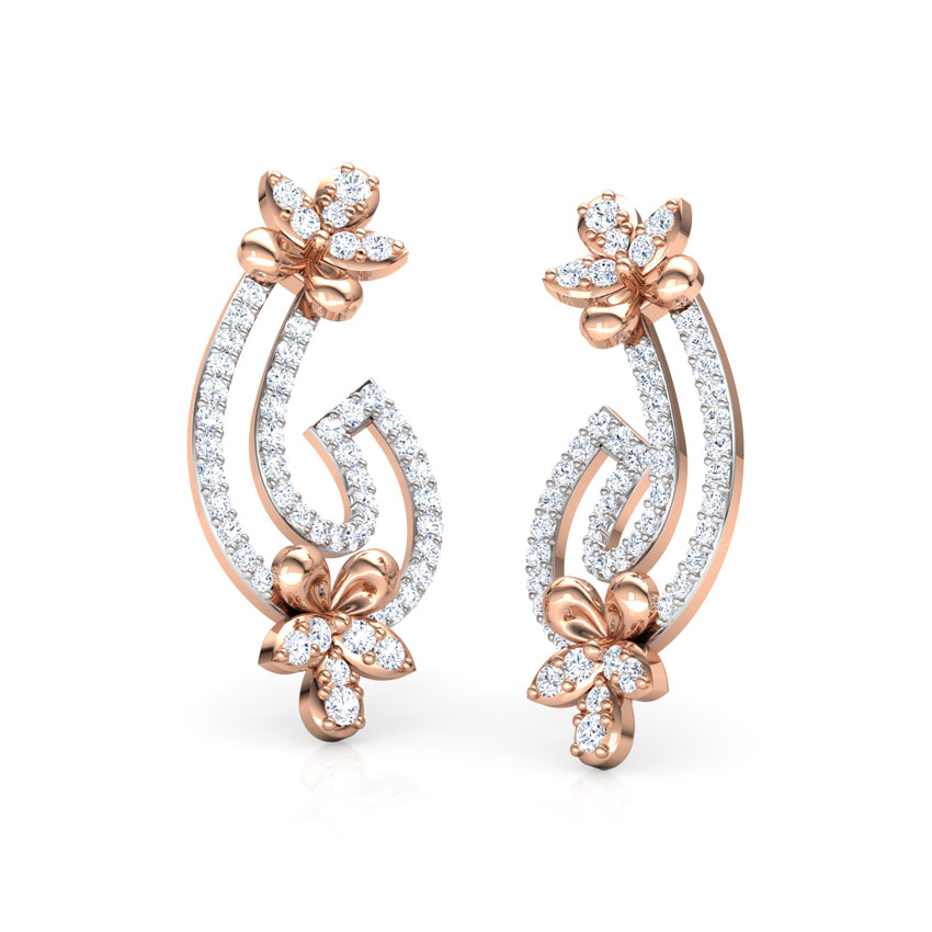 Flare Floret Diamond Drop Earrings