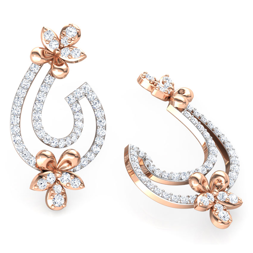 Flare Floret Diamond Drop Earrings