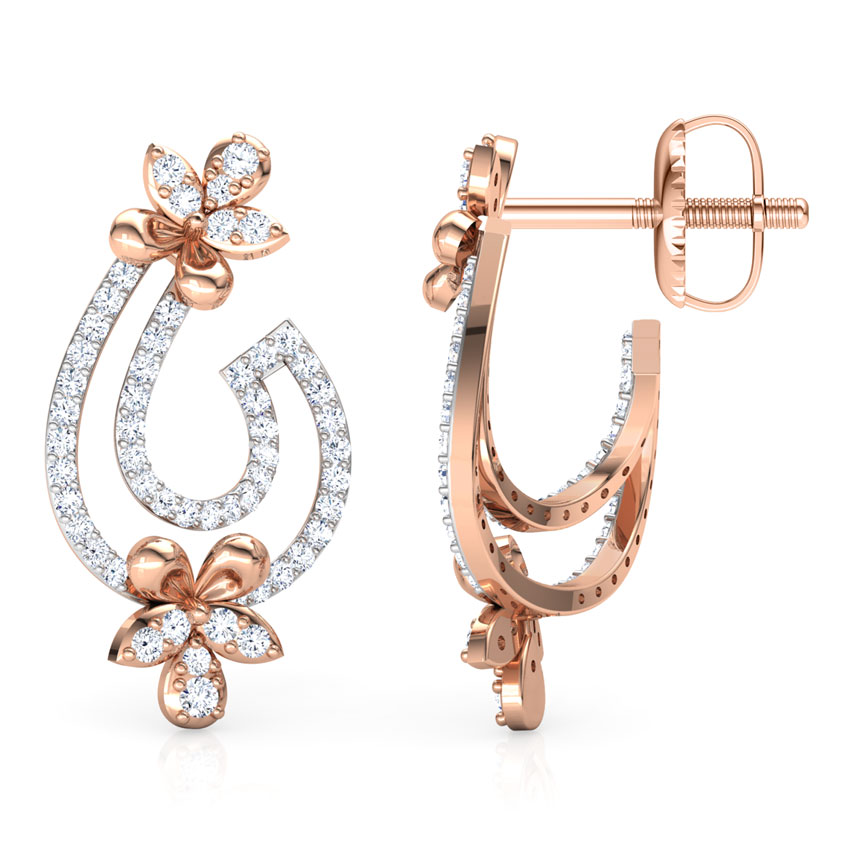 Flare Floret Diamond Drop Earrings