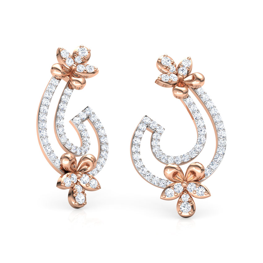 Flare Floret Diamond Drop Earrings