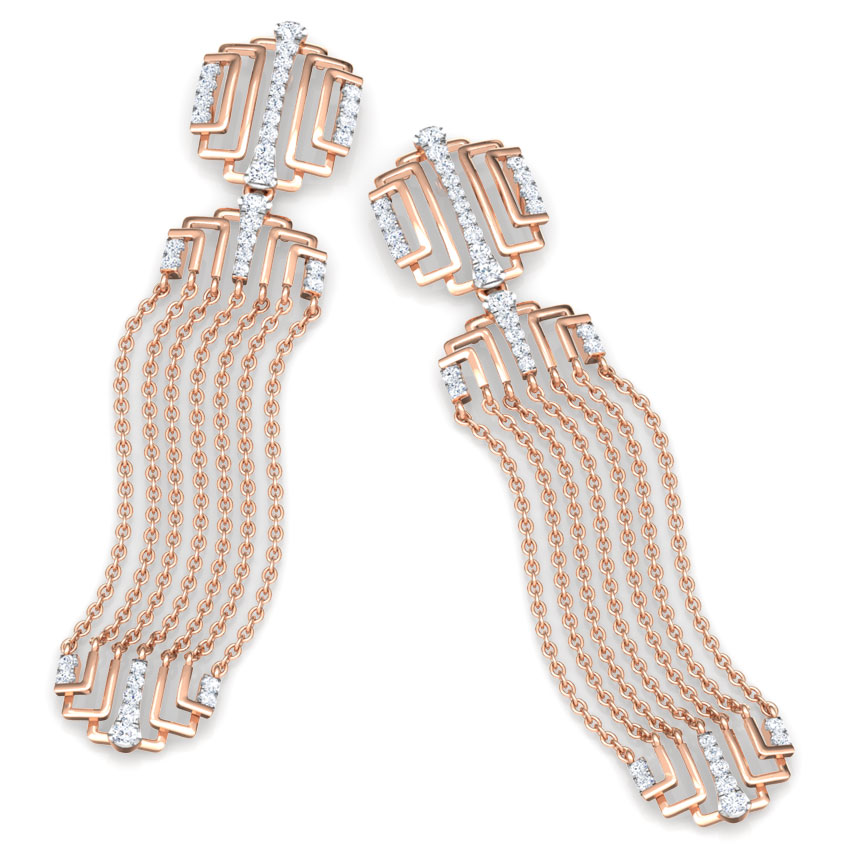 Liberty Linear Diamond Drop Earrings