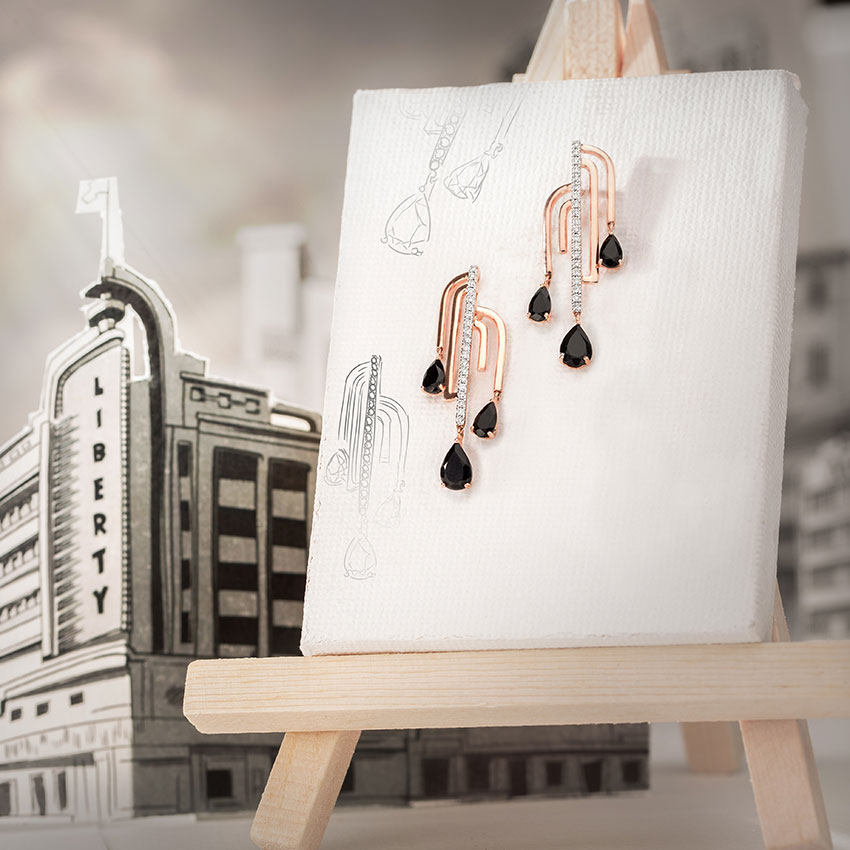 Liberty Curvilinear Gemstone Drop Earrings