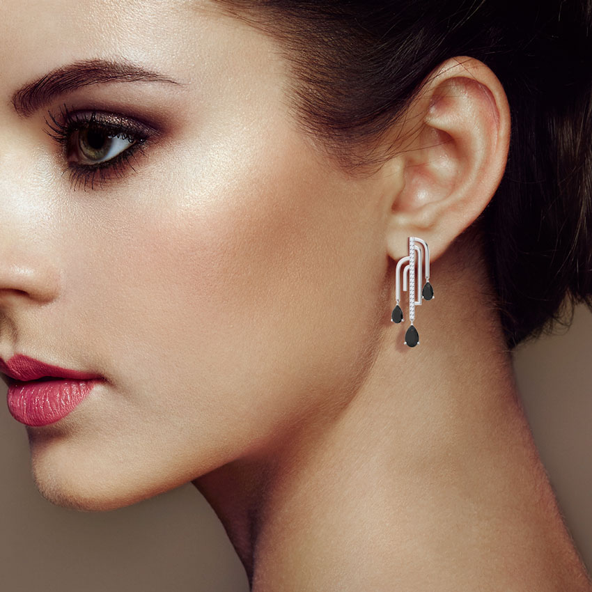 Liberty Curvilinear Gemstone Drop Earrings Liberty Curvilinear Gemstone Drop Earrings