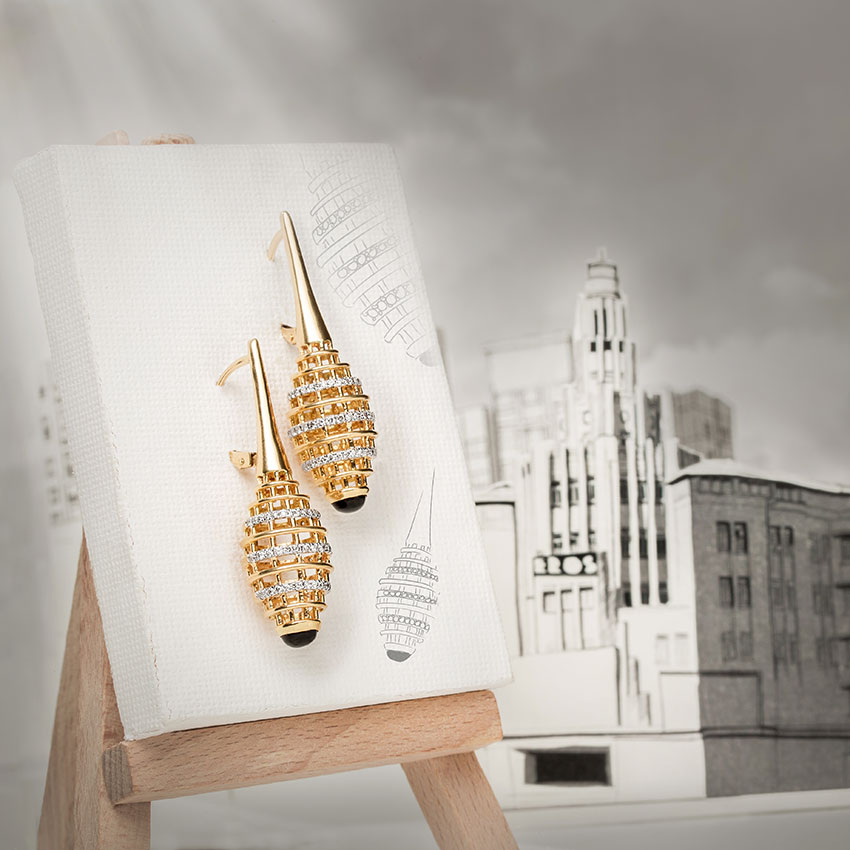 Eros Ziggurat Gemstone Drop Earrings Eros Ziggurat Gemstone Drop Earrings