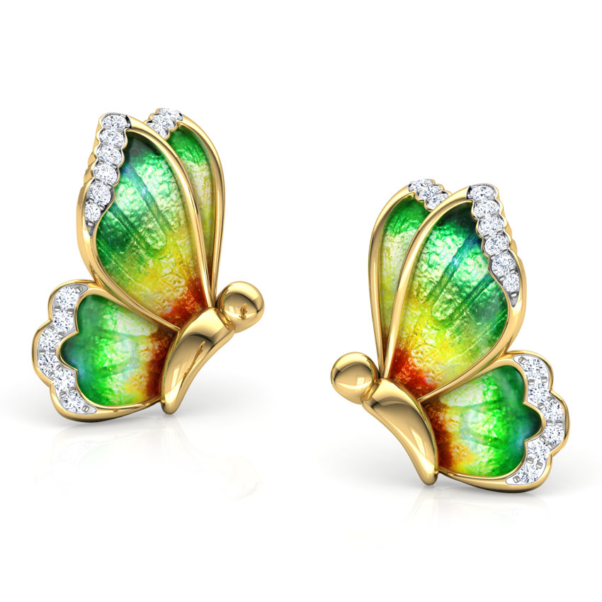Flutter Butterfly Diamond Stud Earrings Flutter Butterfly Diamond Stud Earrings