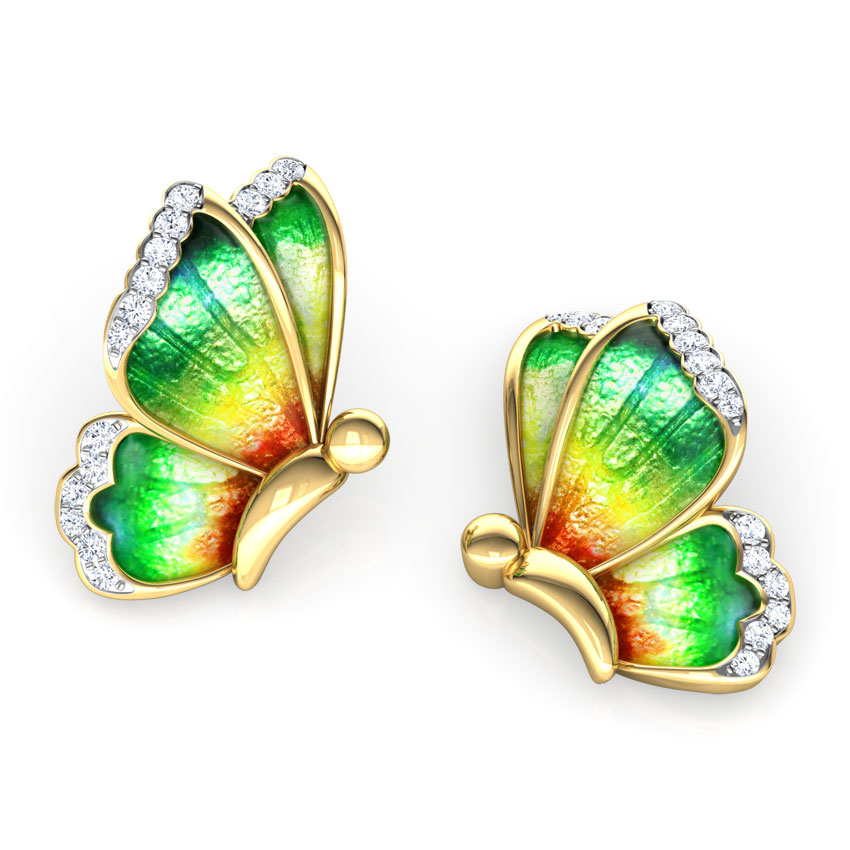 Flutter Butterfly Diamond Stud Earrings Flutter Butterfly Diamond Stud Earrings