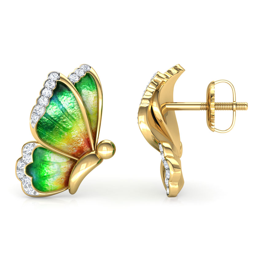 Flutter Butterfly Diamond Stud Earrings Flutter Butterfly Diamond Stud Earrings