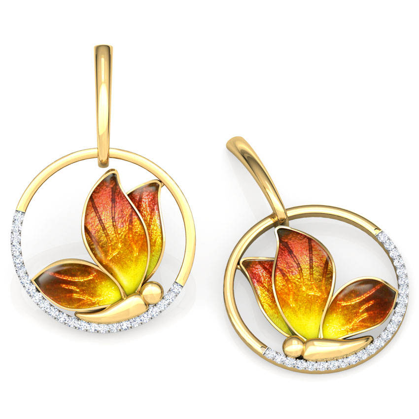 Encircle Orange Butterfly Drop Earrings Encircle Orange Butterfly Drop Earrings