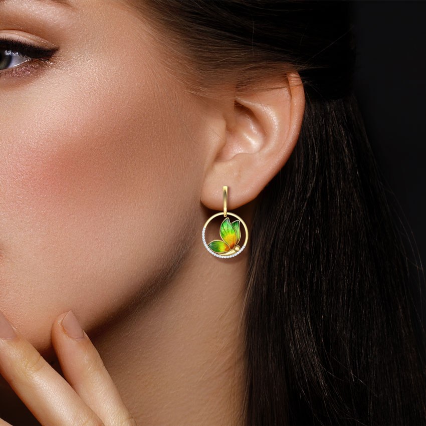Encircle Green Butterfly Drop Earrings Encircle Green Butterfly Drop Earrings