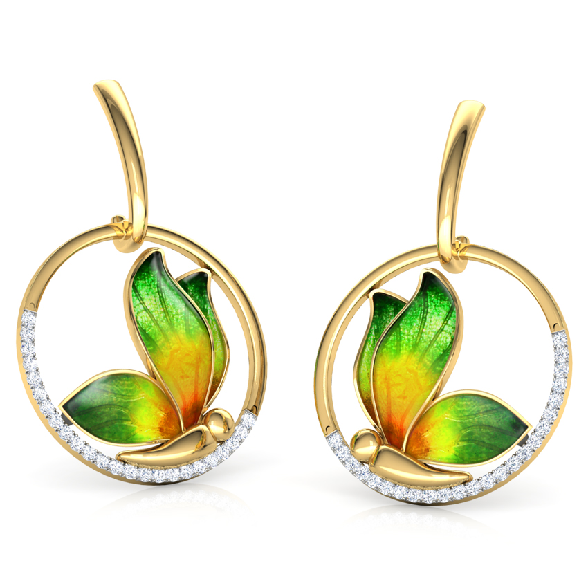 Encircle Green Butterfly Drop Earrings Encircle Green Butterfly Drop Earrings