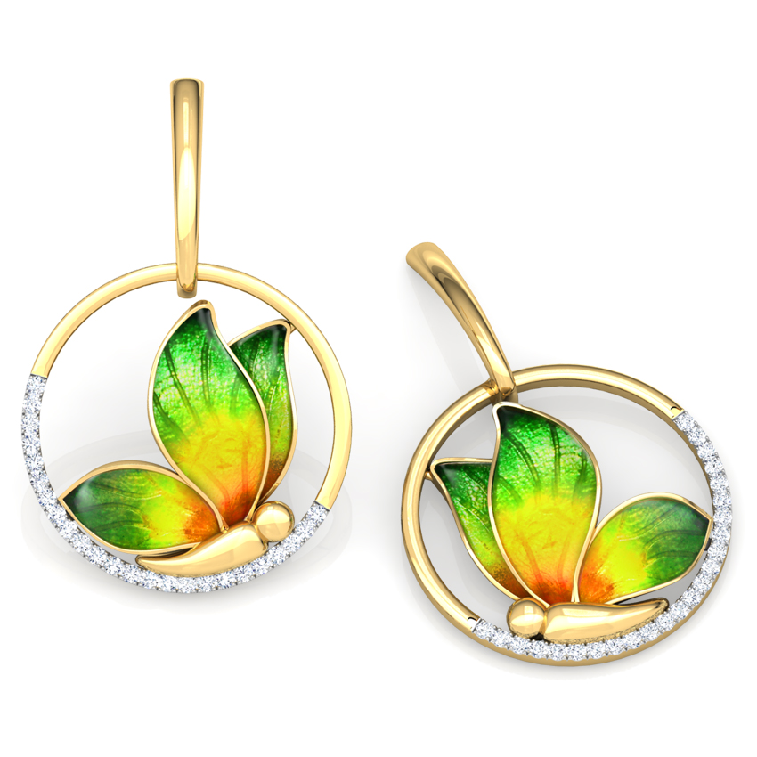 Encircle Green Butterfly Drop Earrings Encircle Green Butterfly Drop Earrings