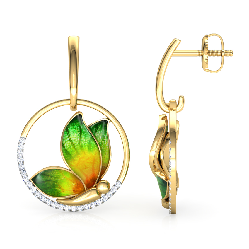Encircle Green Butterfly Drop Earrings Encircle Green Butterfly Drop Earrings