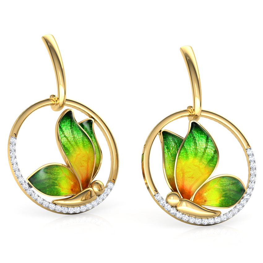 Encircle Green Butterfly Drop Earrings Encircle Green Butterfly Drop Earrings