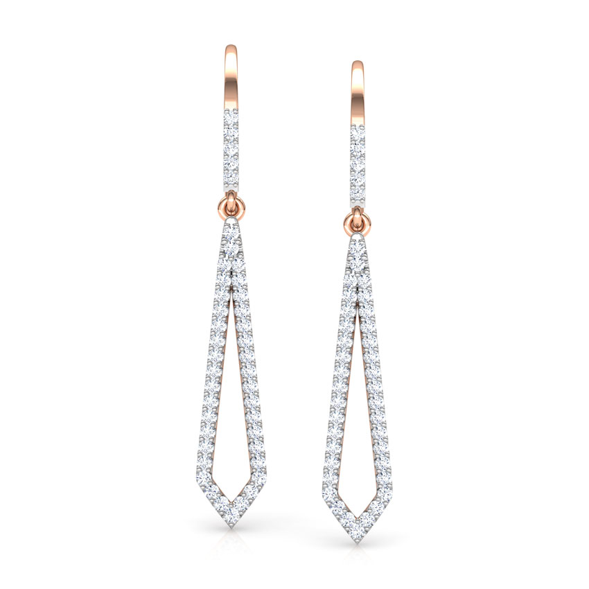 Edgy Sleek Diamond Drop Earrings