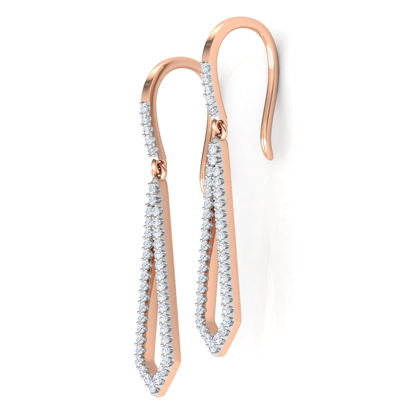 Edgy Sleek Diamond Drop Earrings