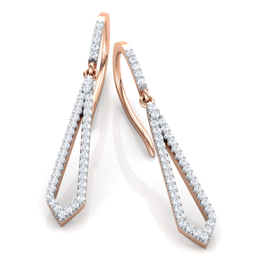 Edgy Sleek Diamond Drop Earrings