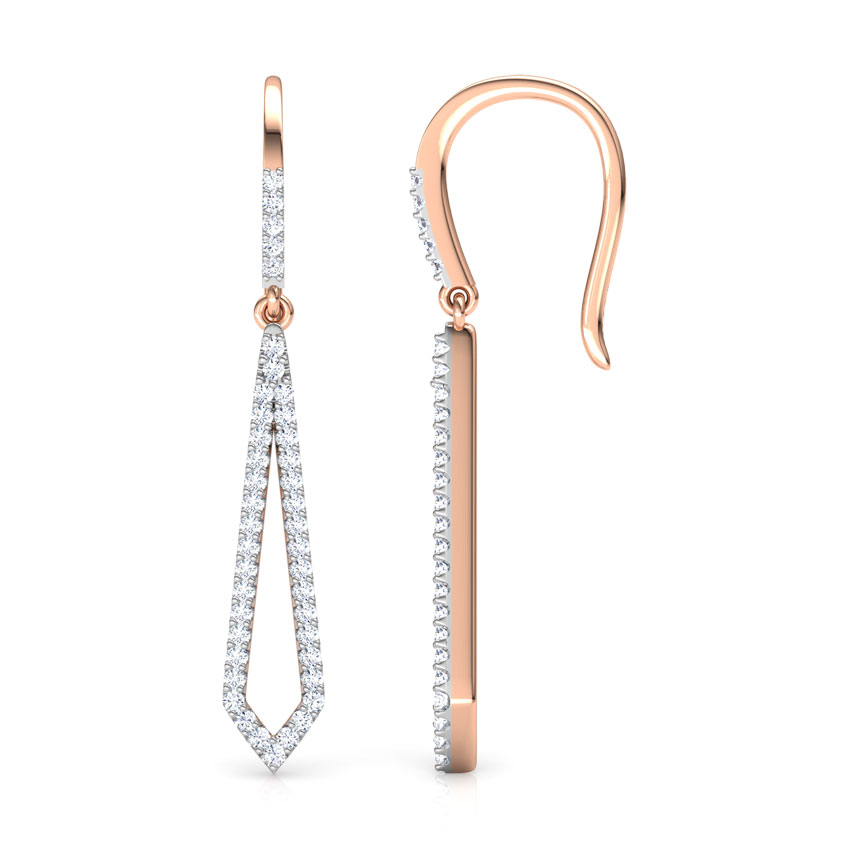 Edgy Sleek Diamond Drop Earrings