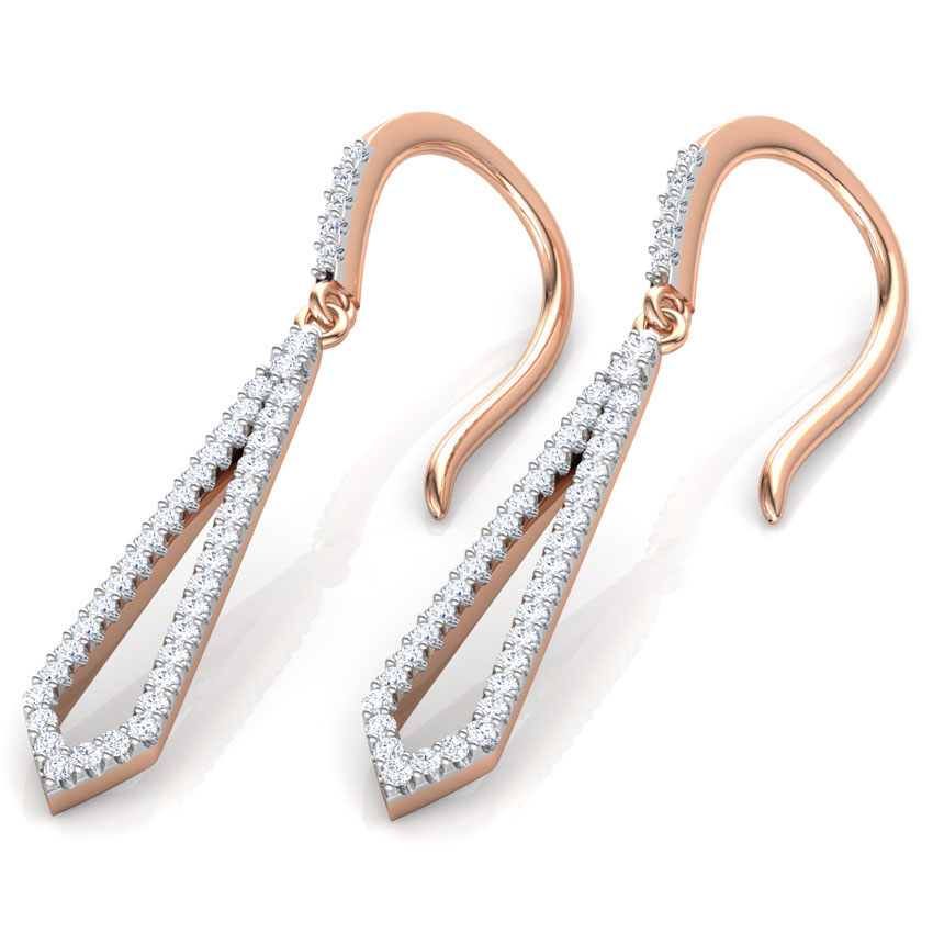 Edgy Sleek Diamond Drop Earrings