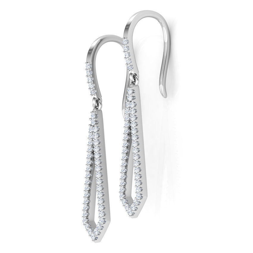 Edgy Sleek Diamond Drop Earrings
