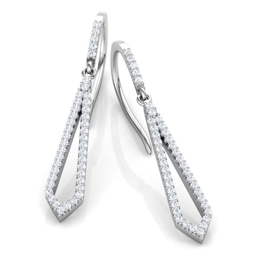 Edgy Sleek Diamond Drop Earrings