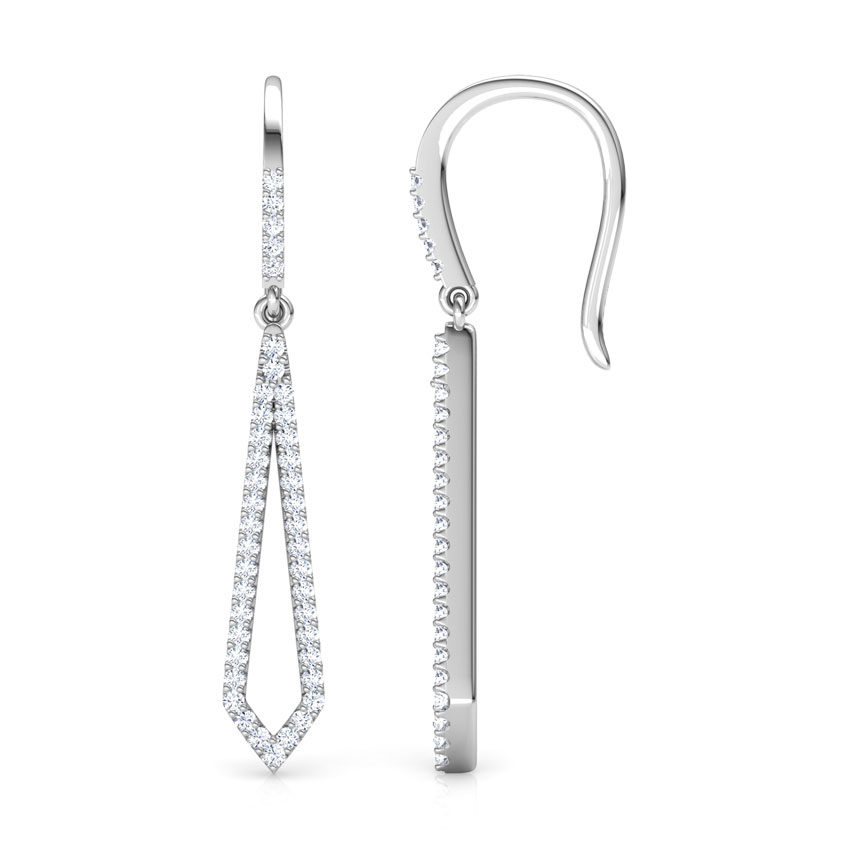 Edgy Sleek Diamond Drop Earrings