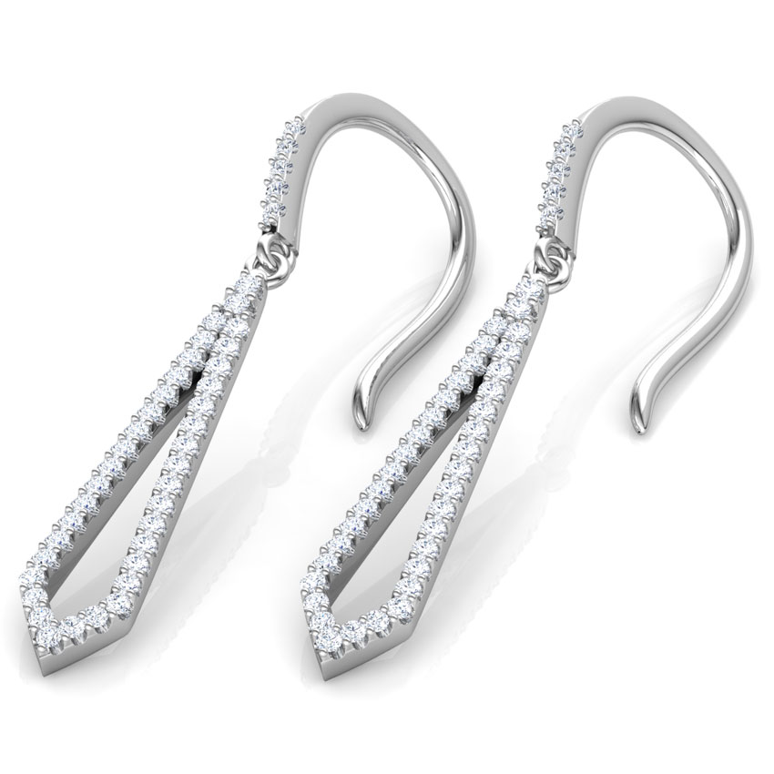 Edgy Sleek Diamond Drop Earrings