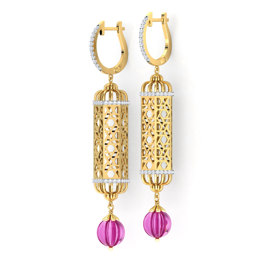 Hawa Jharokha Gemstone Drop Earrings