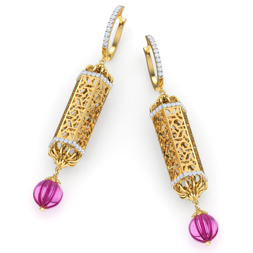 Hawa Jharokha Gemstone Drop Earrings