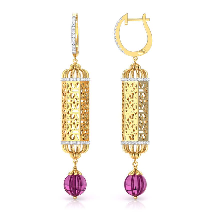 Hawa Jharokha Gemstone Drop Earrings