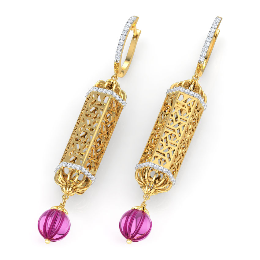 Hawa Jharokha Gemstone Drop Earrings