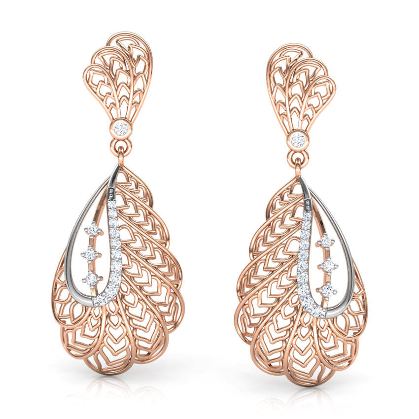 Alocasia Leaf Diamond Drop Earrings Alocasia Leaf Diamond Drop Earrings