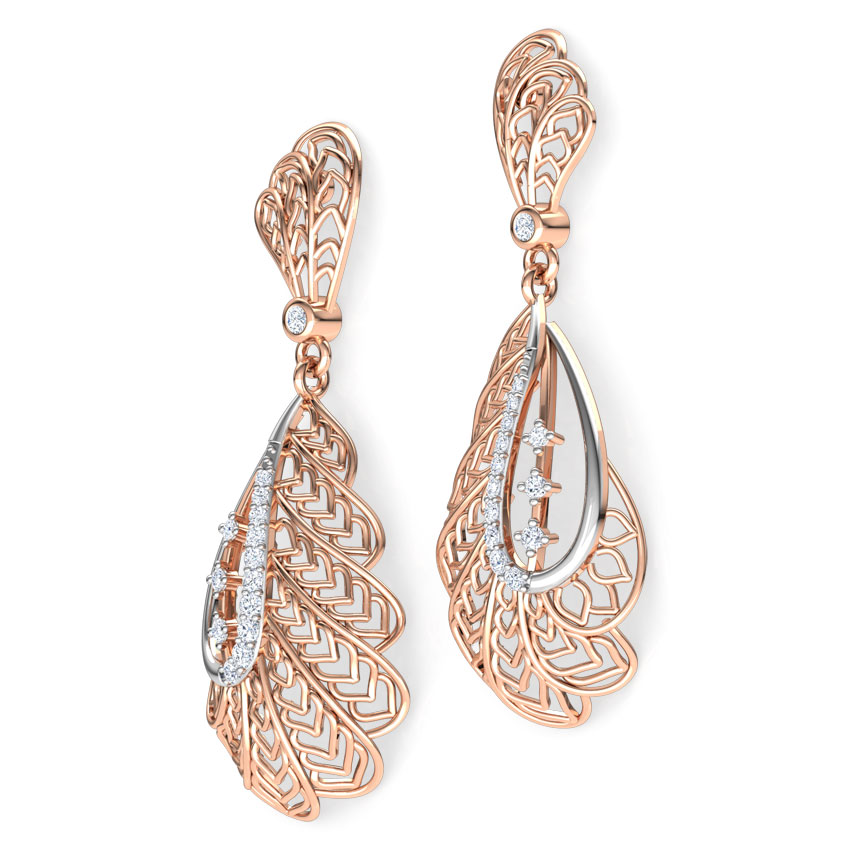 Alocasia Leaf Diamond Drop Earrings Alocasia Leaf Diamond Drop Earrings