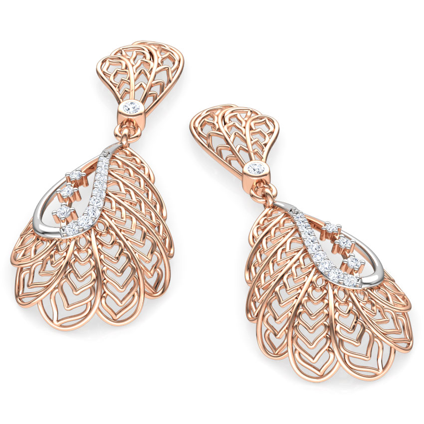 Alocasia Leaf Diamond Drop Earrings Alocasia Leaf Diamond Drop Earrings