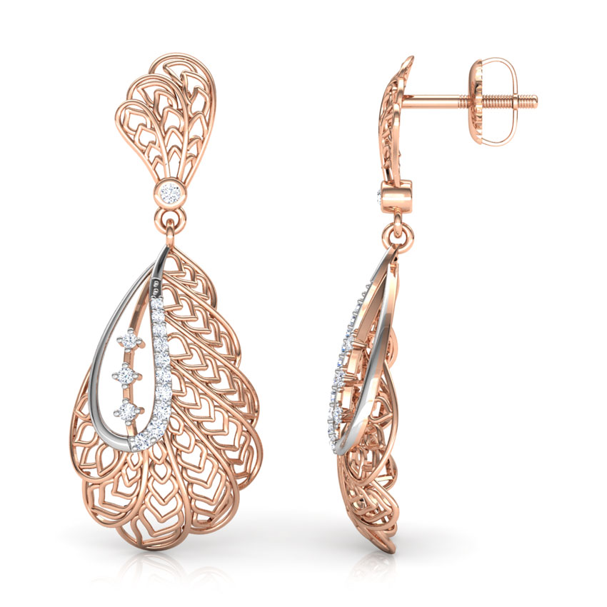 Alocasia Leaf Diamond Drop Earrings Alocasia Leaf Diamond Drop Earrings