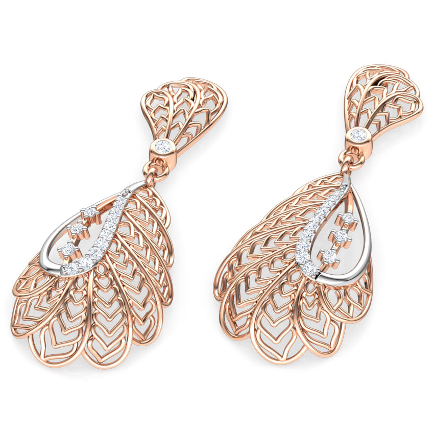 Alocasia Leaf Diamond Drop Earrings Alocasia Leaf Diamond Drop Earrings